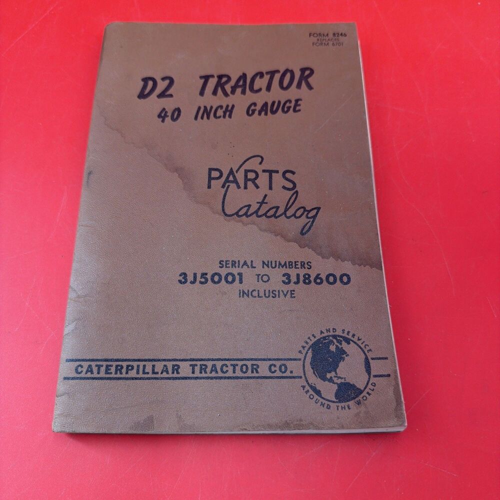 Caterpillar D2 Tractor Part Catalog 40 Inch Gauge 3j5001 To 3j8600 Form 8246
